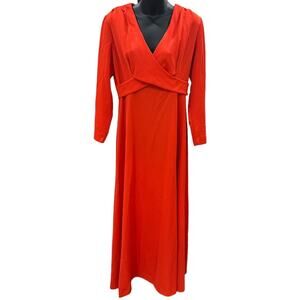 Vintage 70s Joseph Magnin Red Maxi Dress